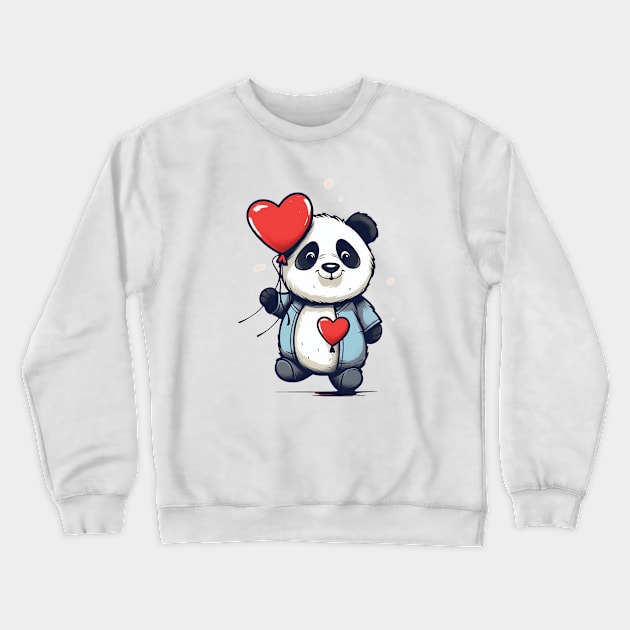 Panda Love Crewneck Sweatshirt by DavidLoblaw